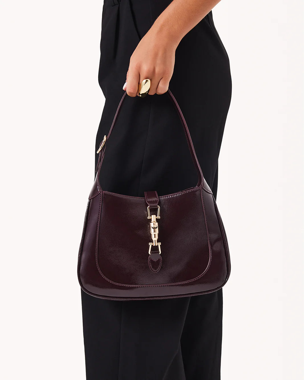 Billini Alix Shoulder Bag - Mulberry Crinkle Patent