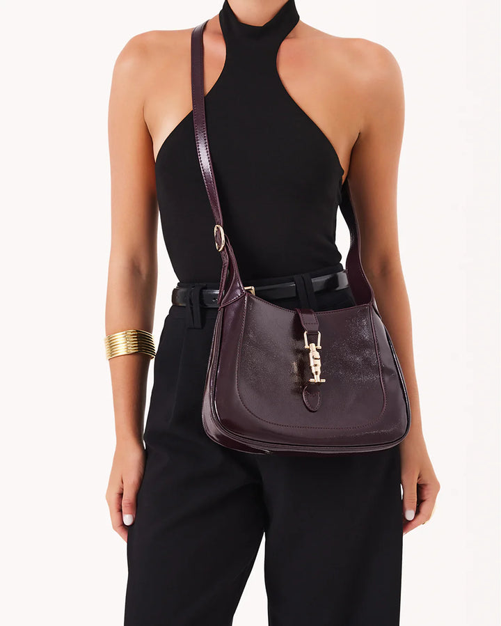 Billini Alix Shoulder Bag - Mulberry Crinkle Patent