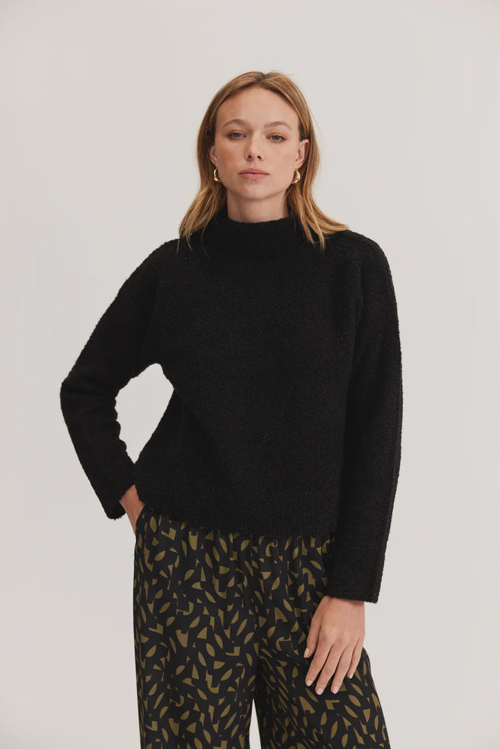 Staple The Label Anderson Boucle Jumper - Black