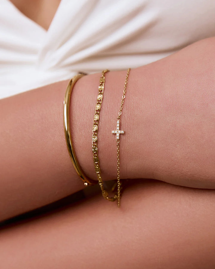 Arms Of Eve Cross Charm Bracelet - Stone