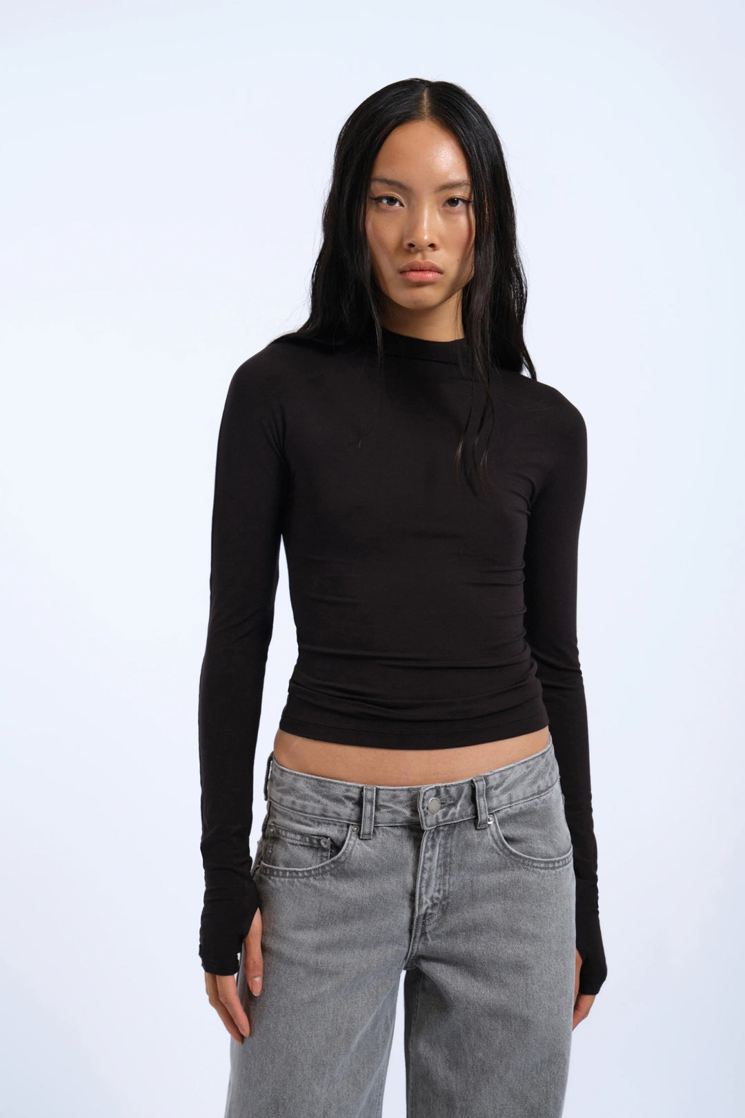 Dr Denim Aria Long Sleeve Top - Black