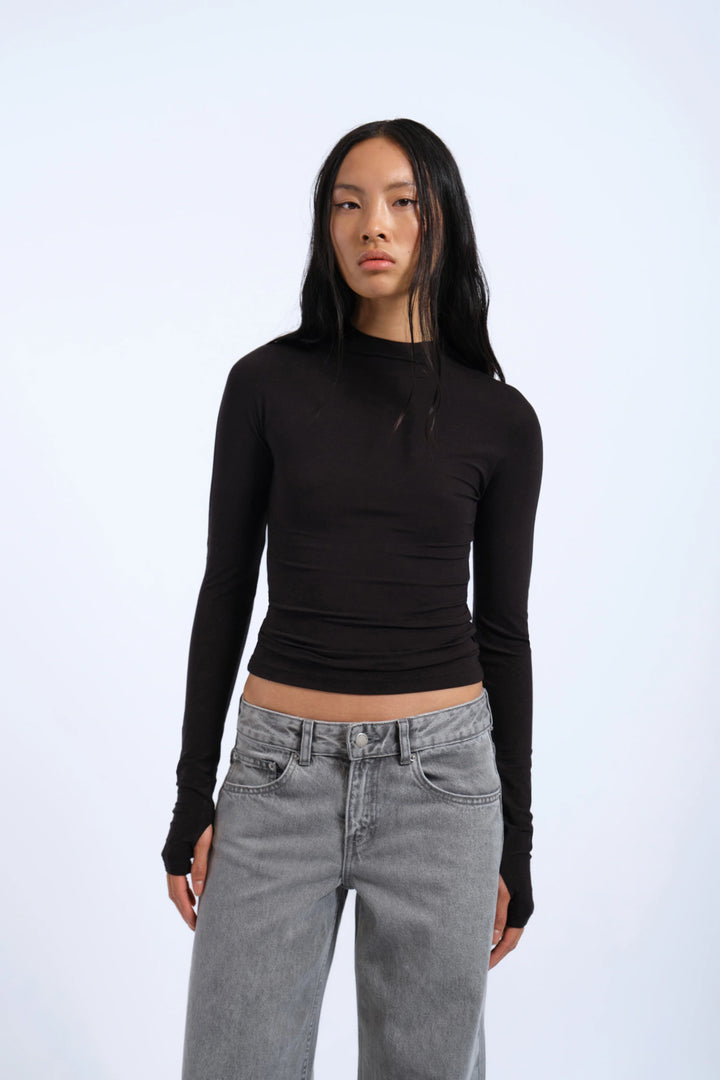 Dr Denim Aria Long Sleeve Top - Black