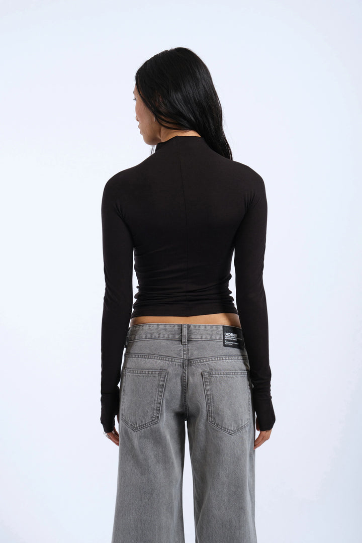 Dr Denim Aria Long Sleeve Top - Black