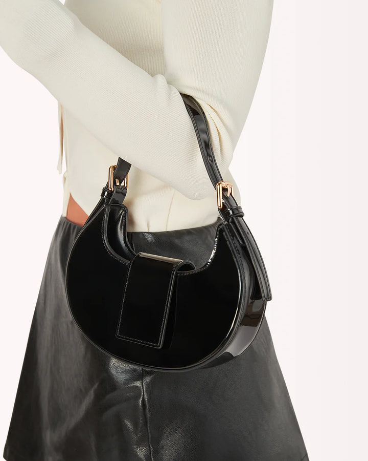 Attica Cross Body Bag - Black Patent