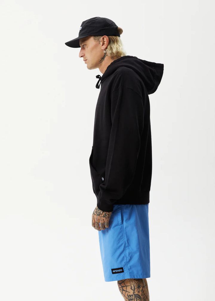 Liquid Recycled Pull On Hood - Black