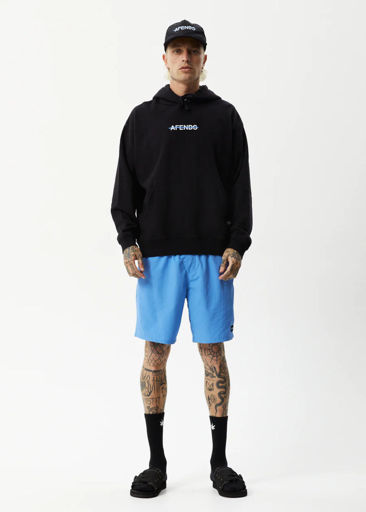 Liquid Recycled Pull On Hood - Black