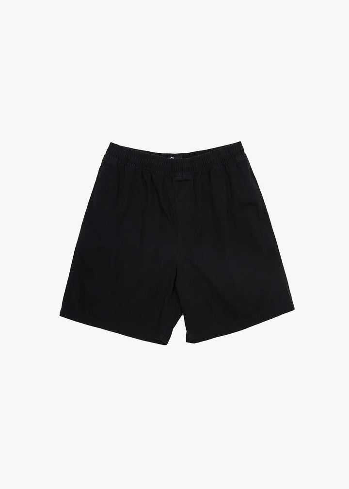 Afends Ninety Eights Recycled Baggy Elastic Waist Shorts - Black