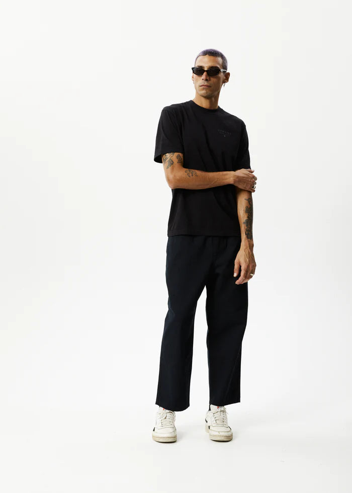 Afends Ninety Eights Recycled Elastic Waist Pant - Black