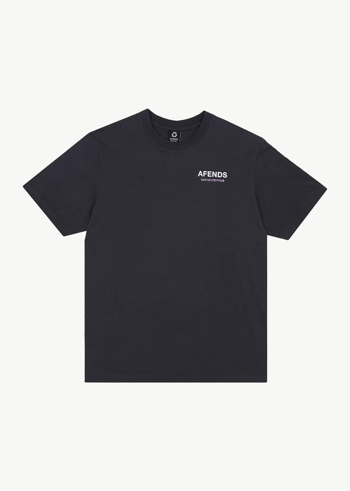 Afends Waveform Recycled Retro Fit Tee - Charcoal