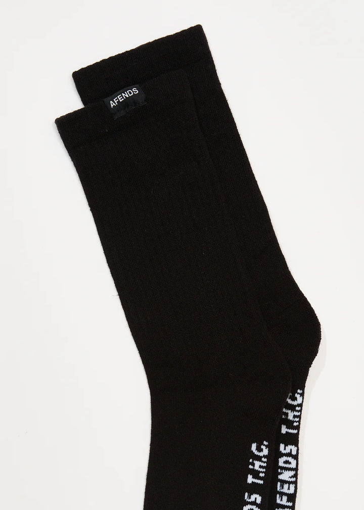 Afends Everyday Hemp Socks One Pack -Black