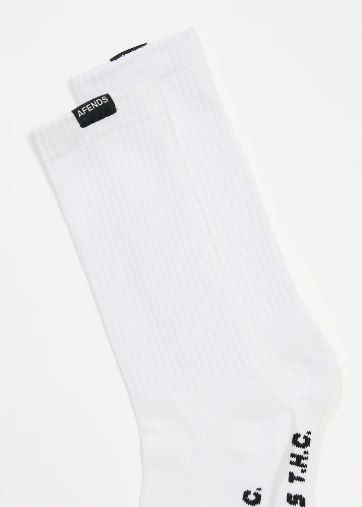 Afends Everyday Hemp Socks One Pack - White