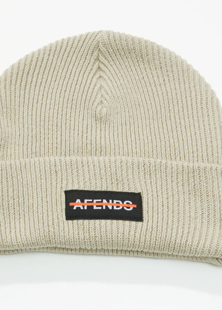 Liquid Recycled Ribbed Beanie - Cement