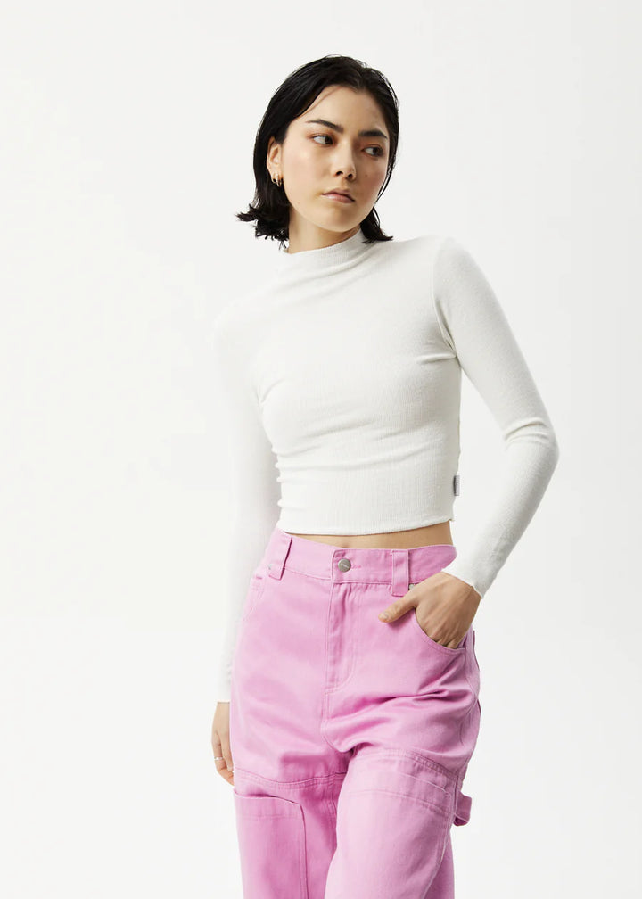 Iconic Hemp Ribbed Long Sleeve Top - Off White