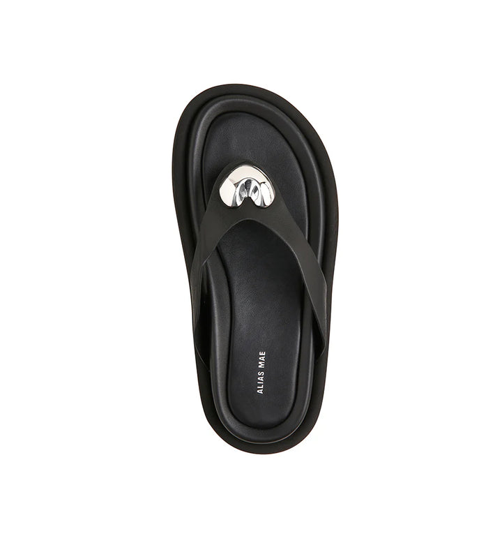 Alias Mae Ana Thong Slide - Black Leather