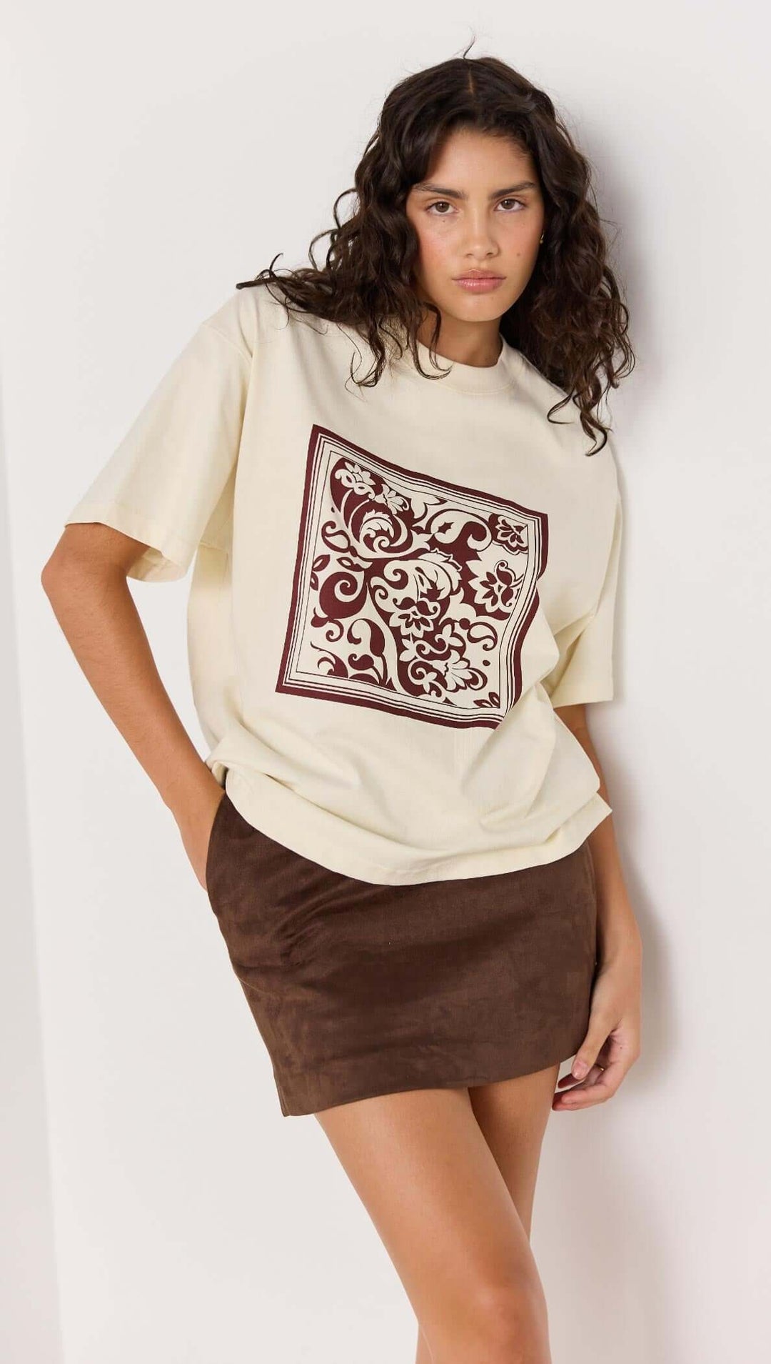 MinkPink Aston Suede Mini Skirt - Chocolate