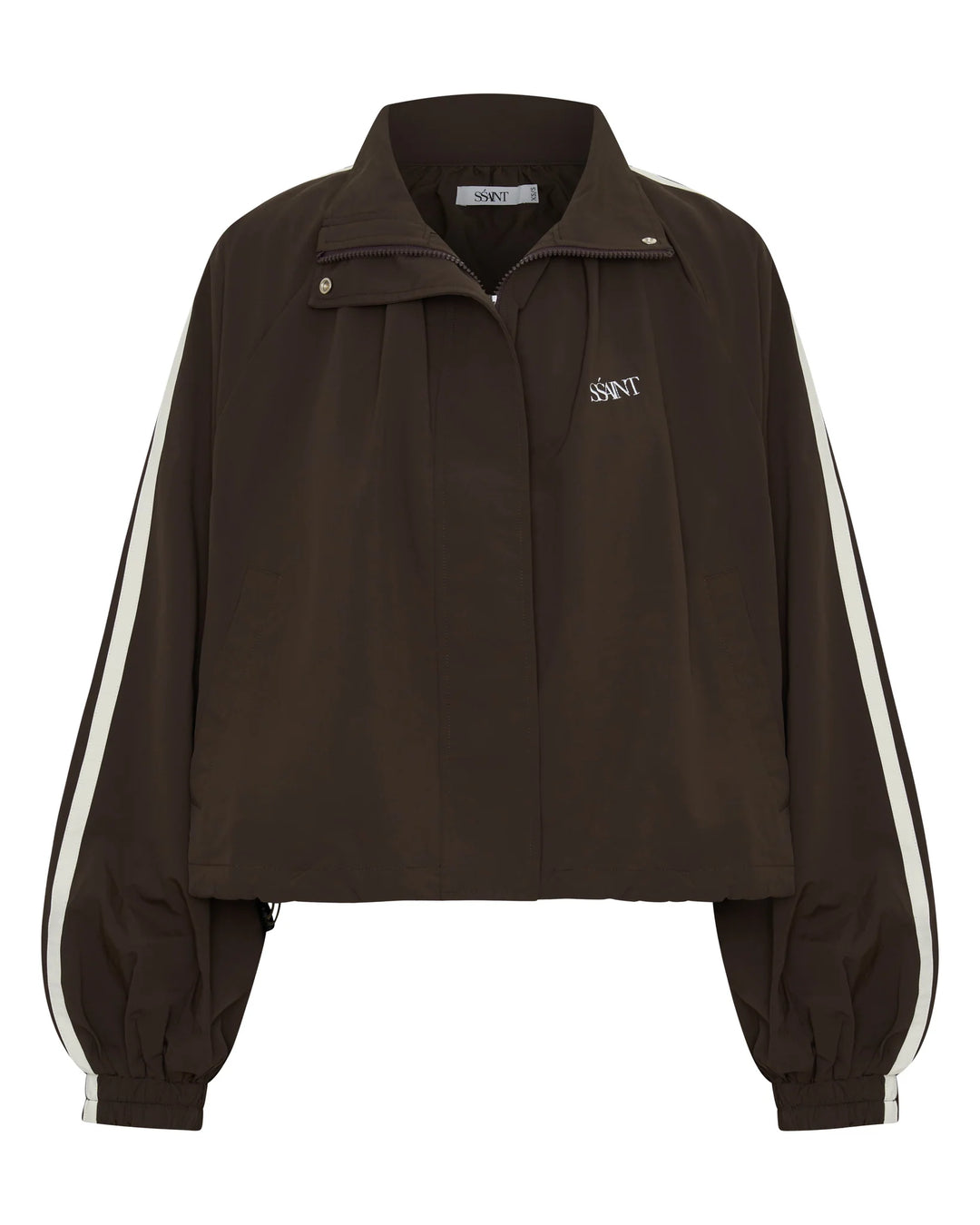 Ssaint Balloon Zip Windbreaker - Brown/Cream