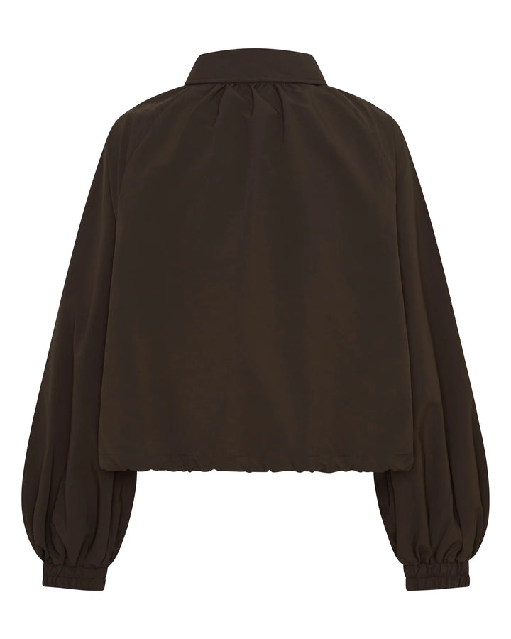 Ssaint Balloon Zip Windbreaker - Brown/Cream