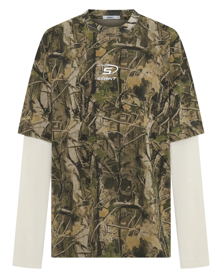 Ssaint Boxy Layered Tee - Vintage Camo