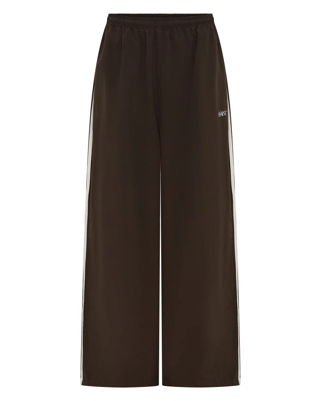 Ssaint Windbreaker Loose Pants - Brown/Cream