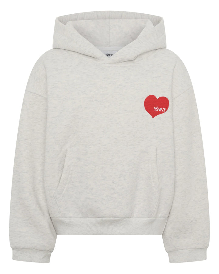 SSAINT Kids Heart Hoodie - Grey/Red