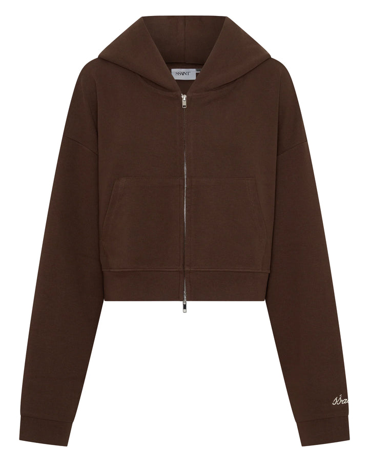 SSAINT Cropped Hoodie - Blue/Brown