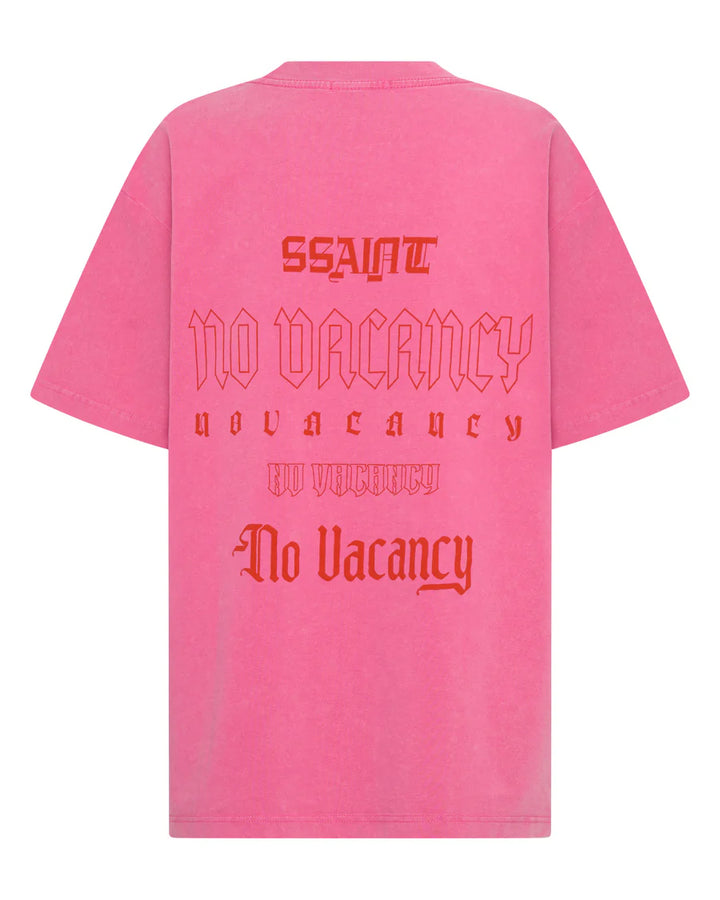 SŚAINT No Vacancy Tee - Acid Dark Wash Pink