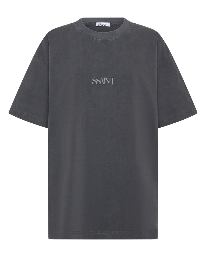 SŚAINT No Vacancy Tee - Acid Wash Charcoal