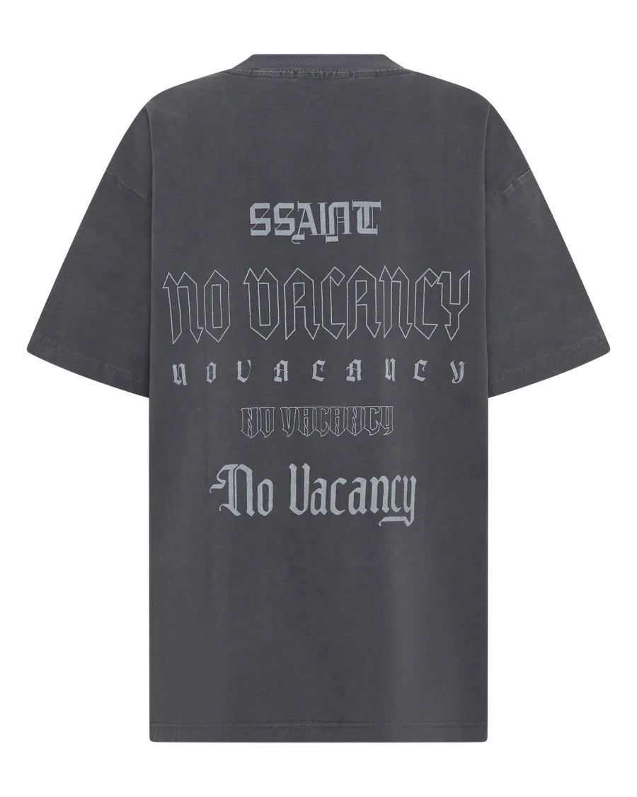 SŚAINT No Vacancy Tee - Acid Wash Charcoal