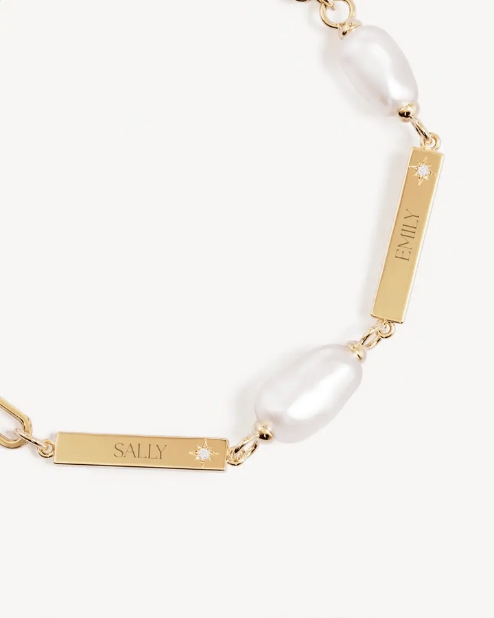 By Charlotte Connected By Love Engravable Pearl Bracelet - 18k Gold Vermeil