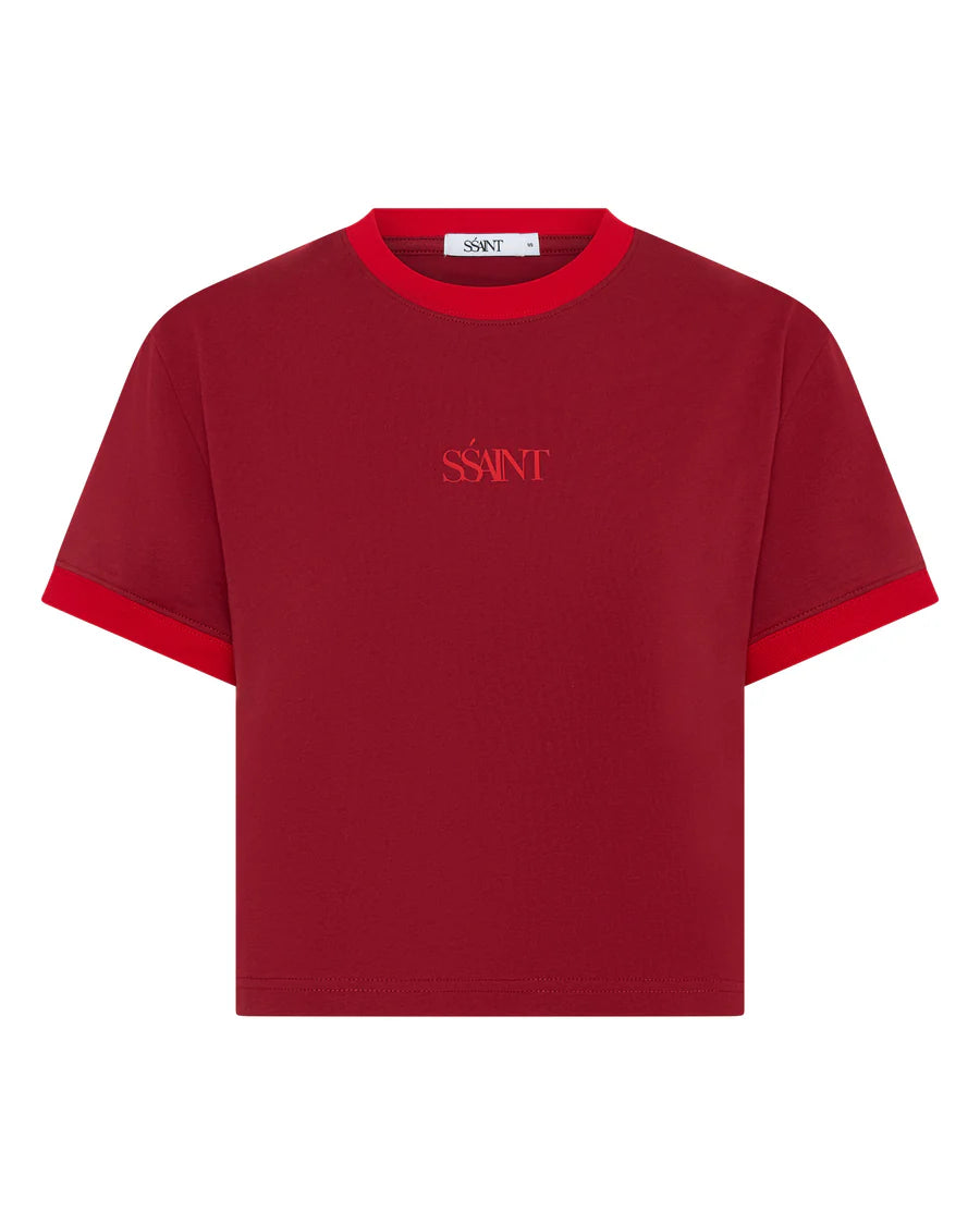SŚAINT Logo Baby Tee- Red