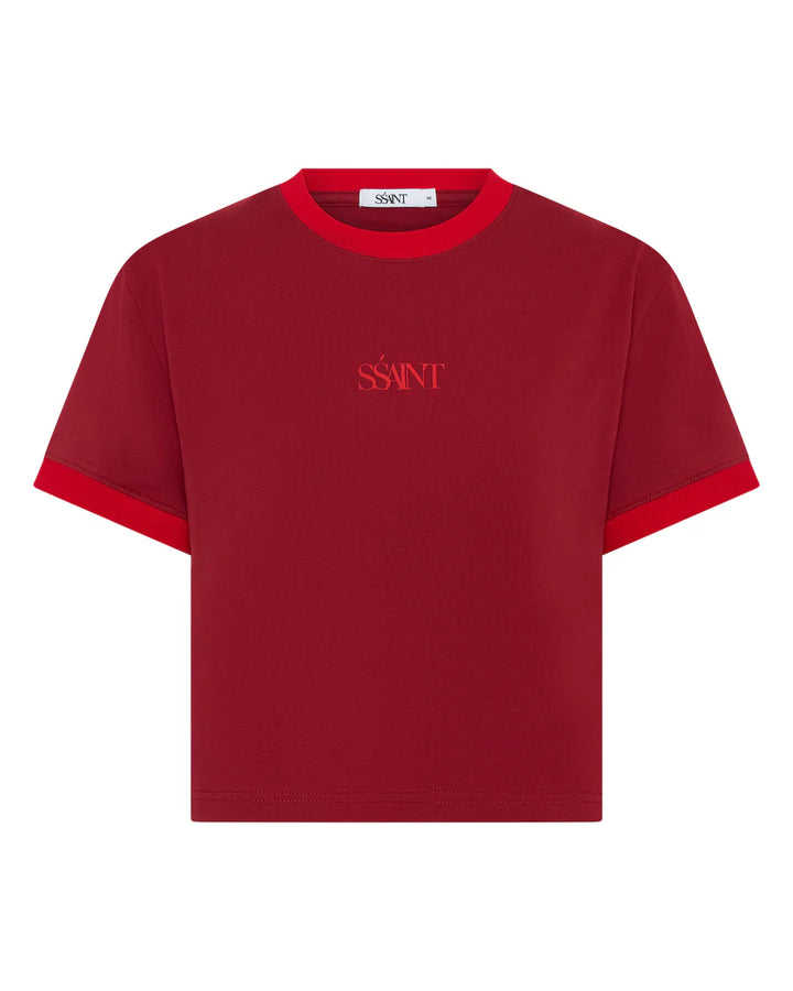 SŚAINT Logo Baby Tee- Red