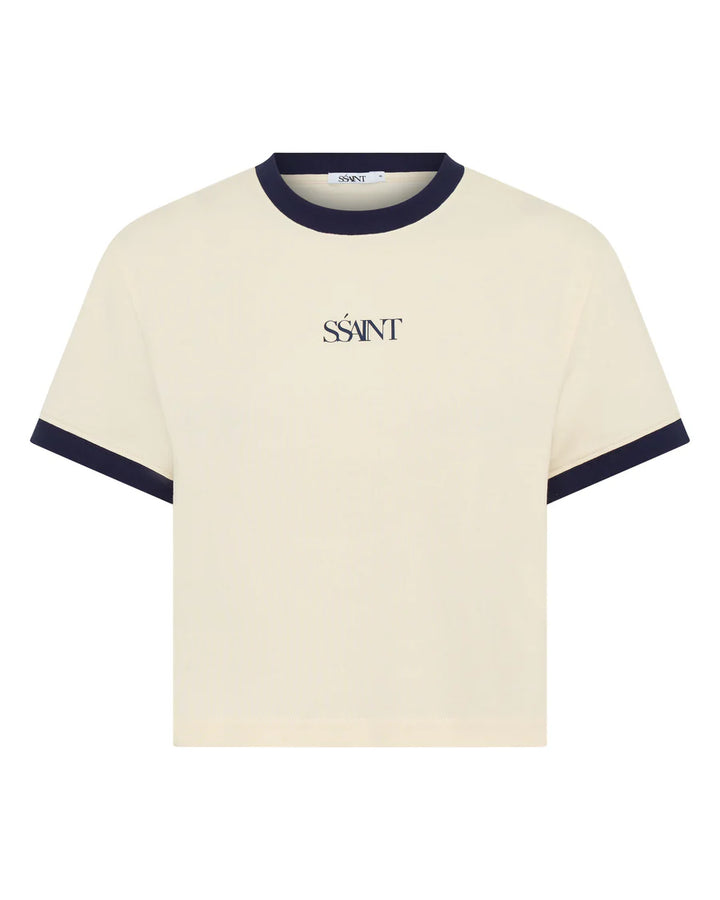 SŚAINT Logo Baby Tee- Cream