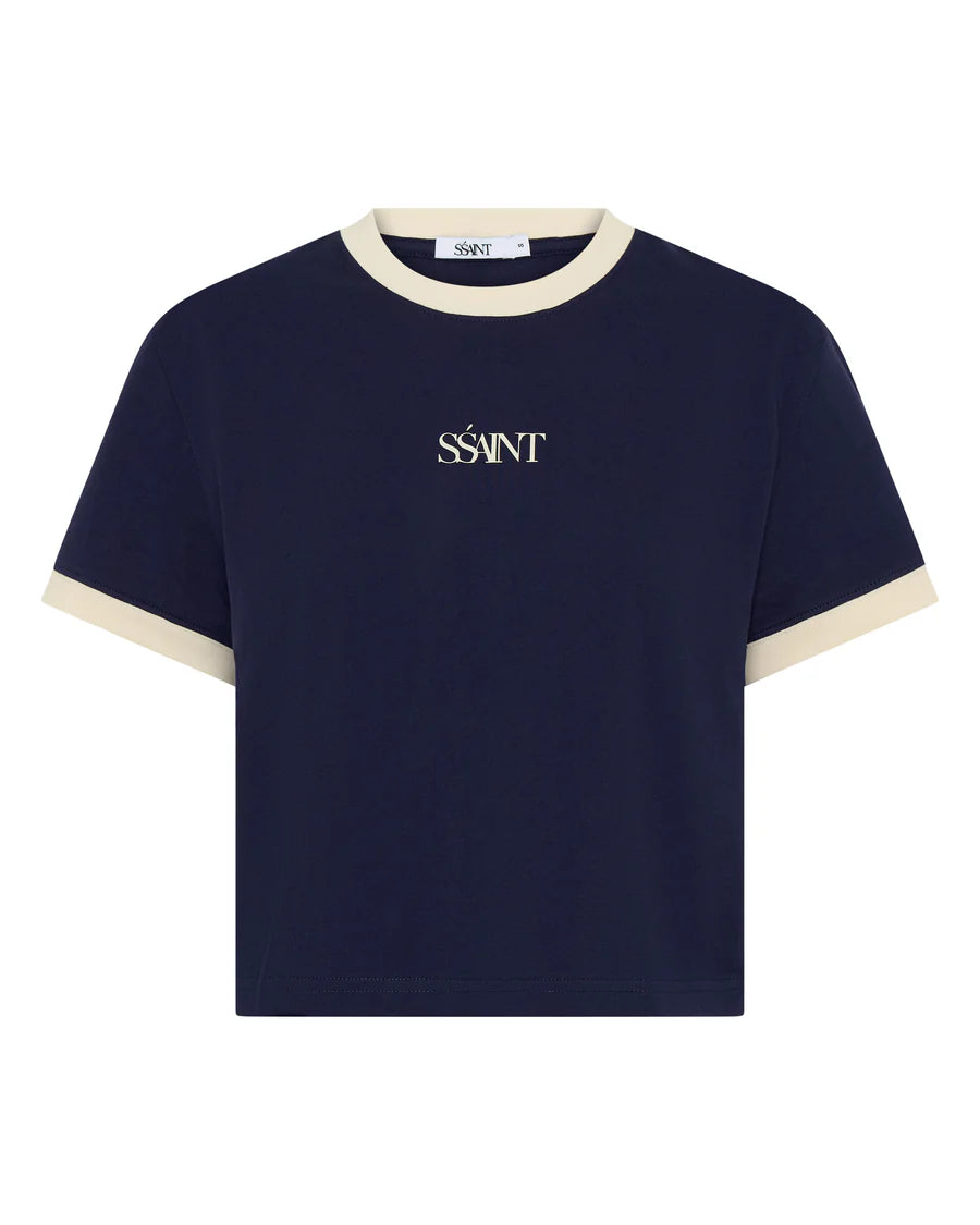 SŚAINT Logo Baby Tee- Navy