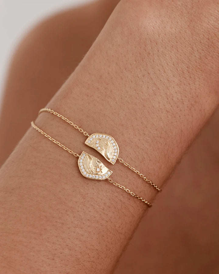 By Charlotte Together We Are Magic Bracelet My Moon  18K Gold Vermeil