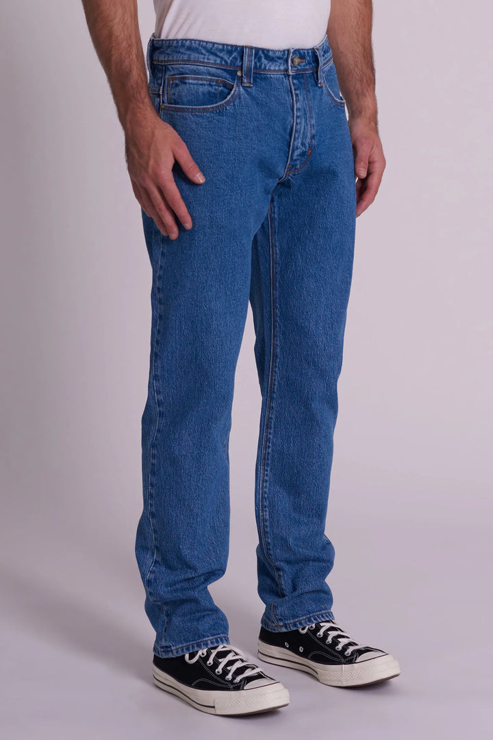 Abrand A3 Straight Jean - Royal - Mid Vintage Indigo