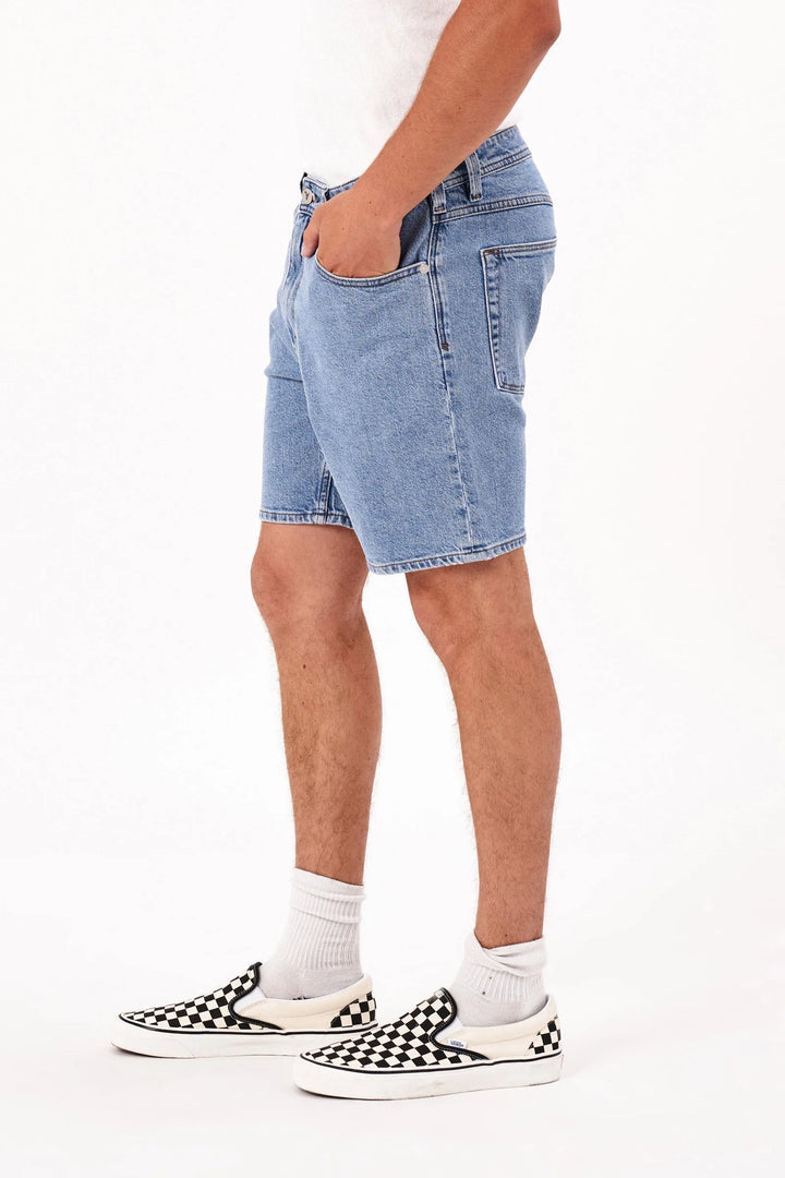 Abrand A2 Slim Denim Short - Simon - Bleached Vintage Indigo