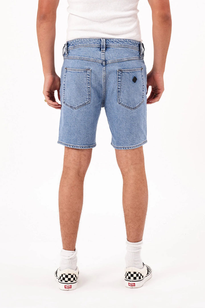 Abrand A2 Slim Denim Short - Simon - Bleached Vintage Indigo