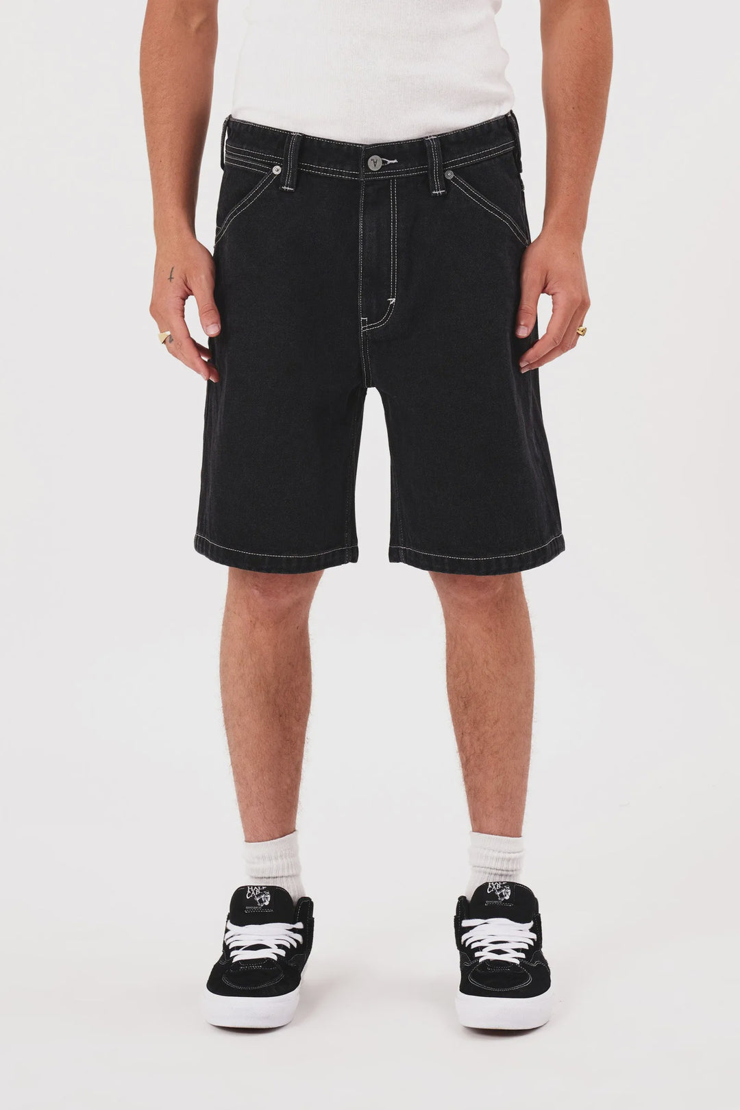Abrand A5 Baggy Denim Short - Lance - Washed Black