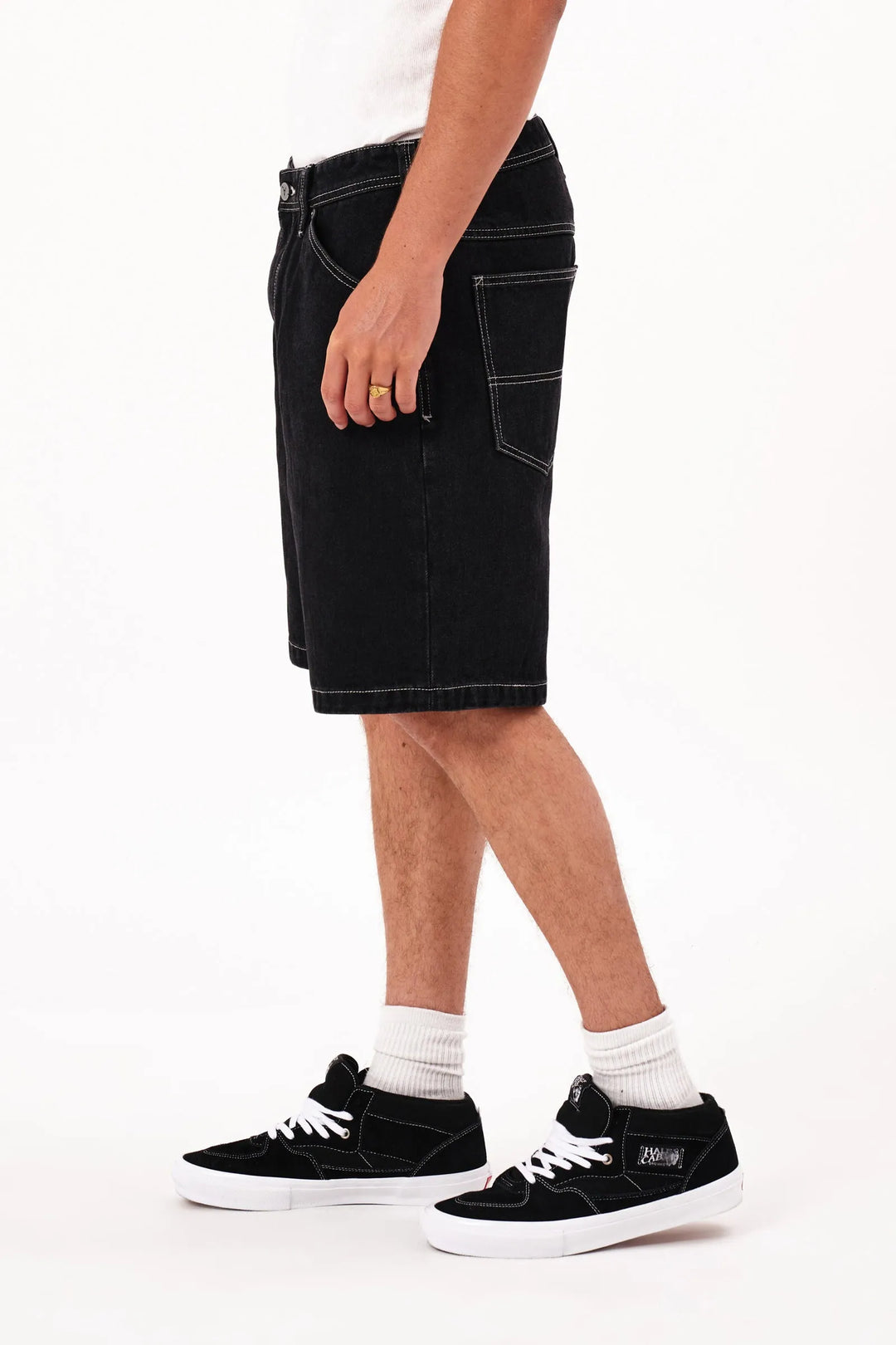 Abrand A5 Baggy Denim Short - Lance - Washed Black