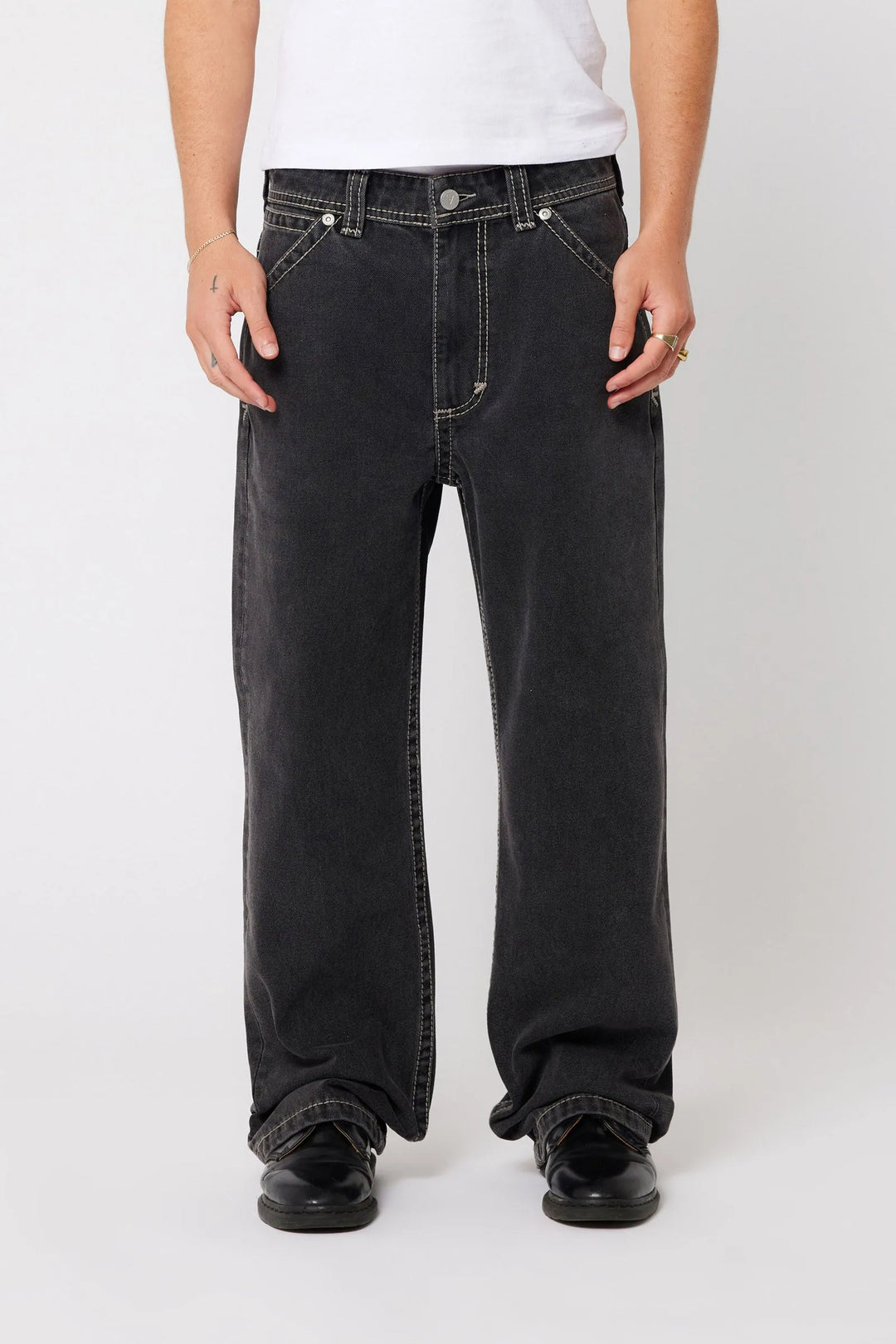 Abrand A5 Big Stitch Jean - Frank - Washed Black