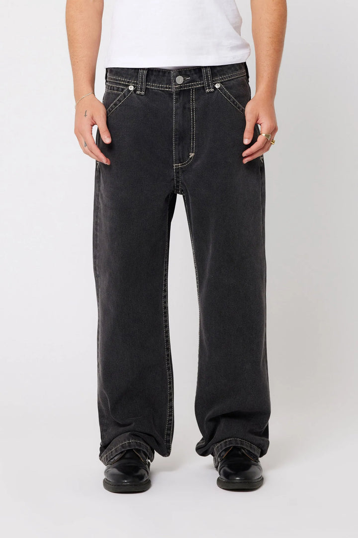 Abrand A5 Big Stitch Jean - Frank - Washed Black