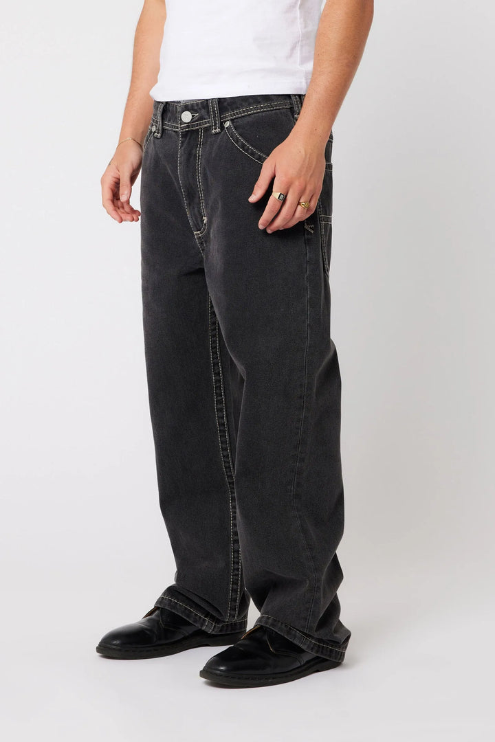 Abrand A5 Big Stitch Jean - Frank - Washed Black