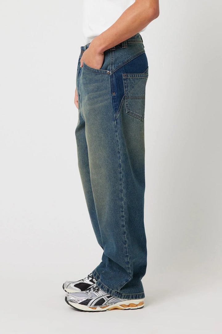 Abrand X Ripcurl Collab A6 Big Baggy Jean - Zane Board - Dark Vintage Indigo