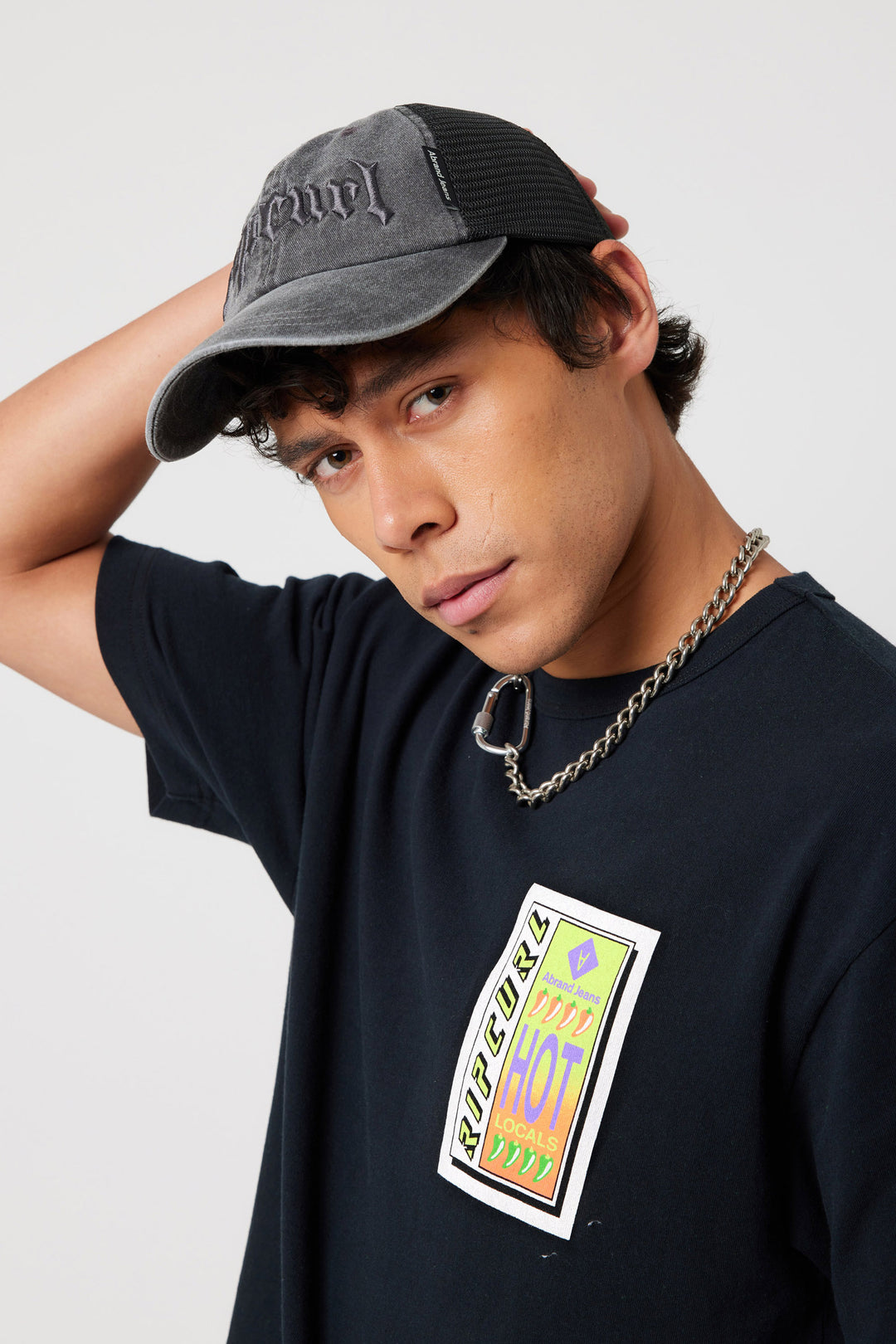 Abrand X Ripcurl Collab Hot Locals Cap - Bazza - Washed Black
