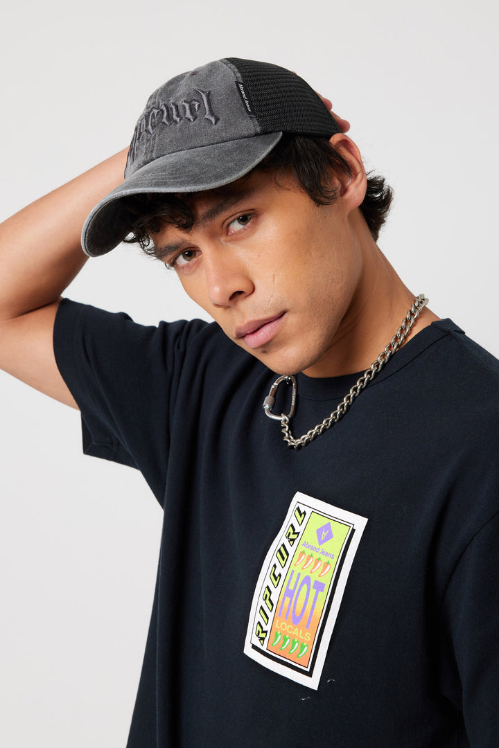 Abrand X Ripcurl Collab Hot Locals Cap - Bazza - Washed Black