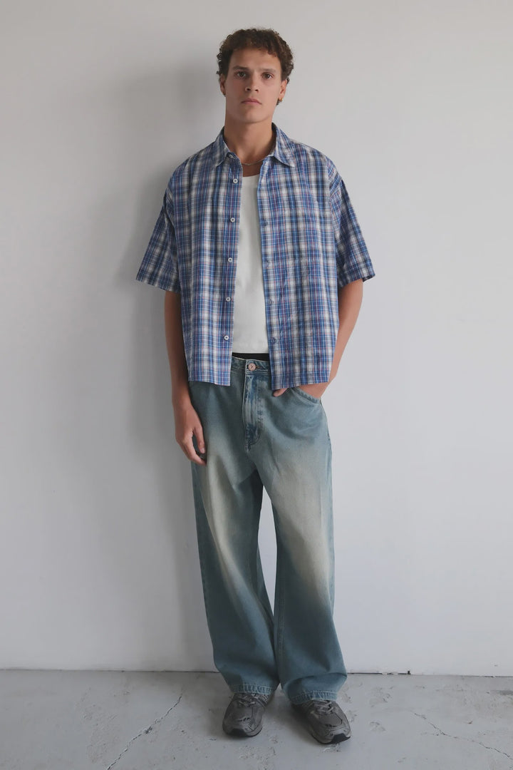 Abrand Bobby Check Shirt- Blue Check