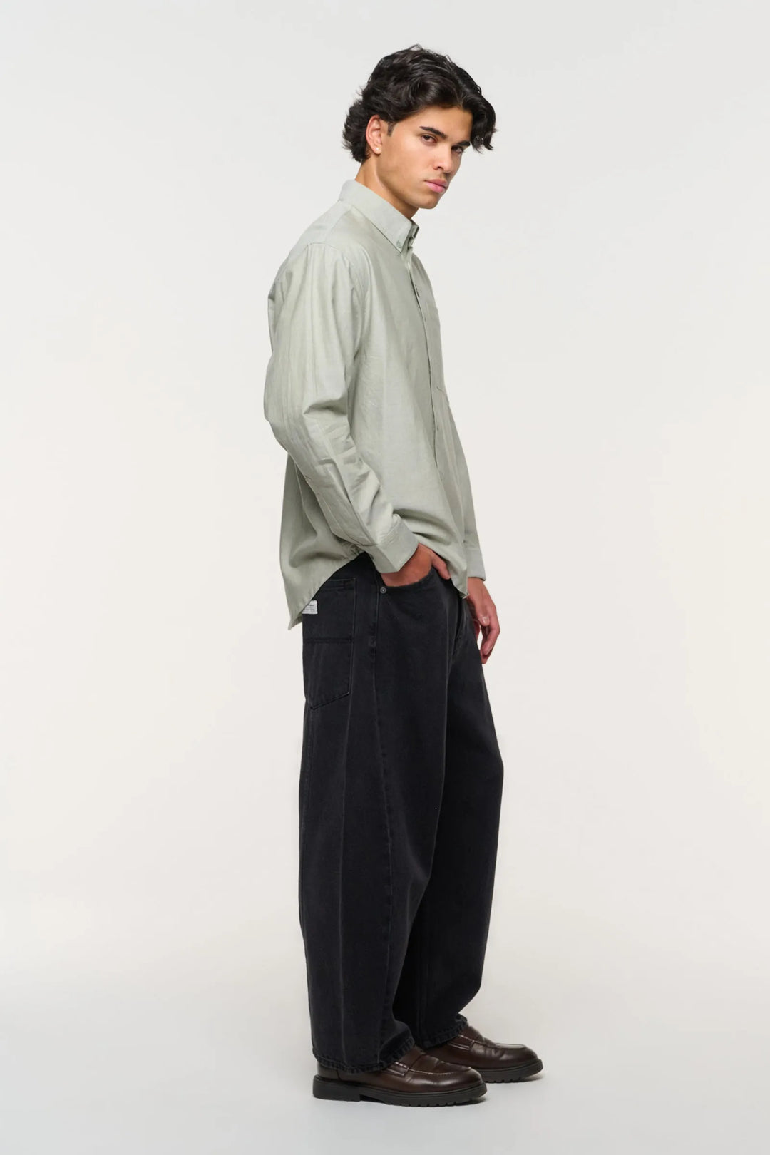 Abrand Mickey Oxford Shirt LS - Sage Green