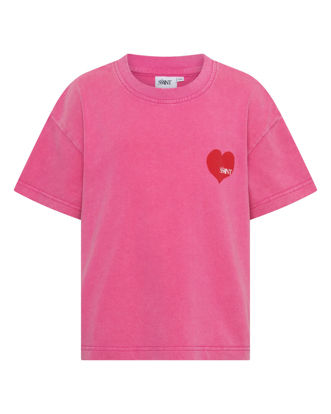 SSAINT Kids Heart Tee - Acid Wash Pink