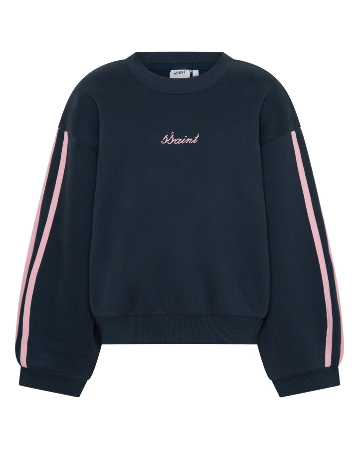 SSAINT Kids Fleece Crew - Navy/Pink