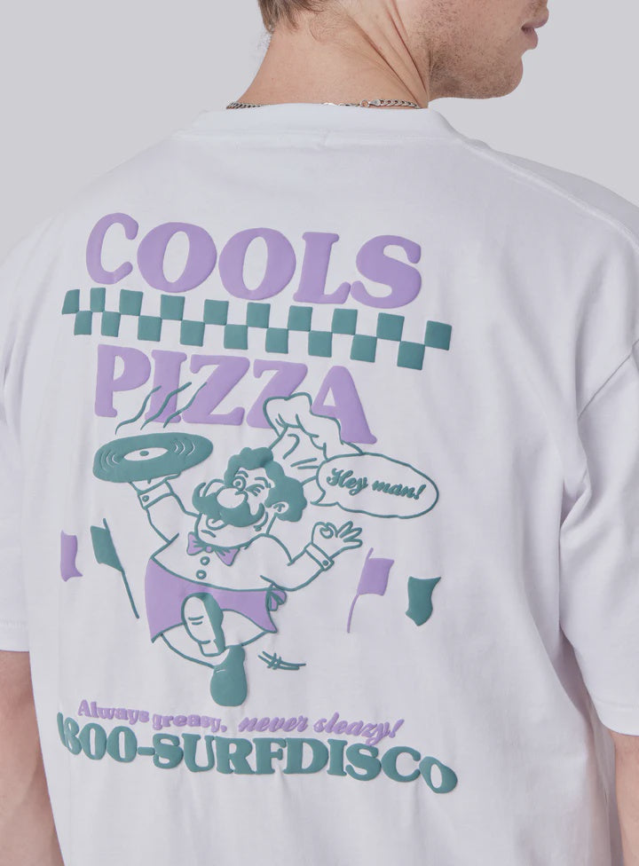 Barney Cools Pizza Tee - White